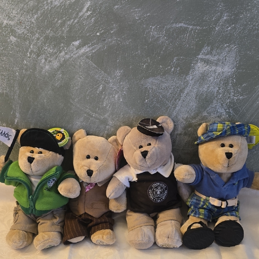 4 Starbucks Bearista Collectable Bears New